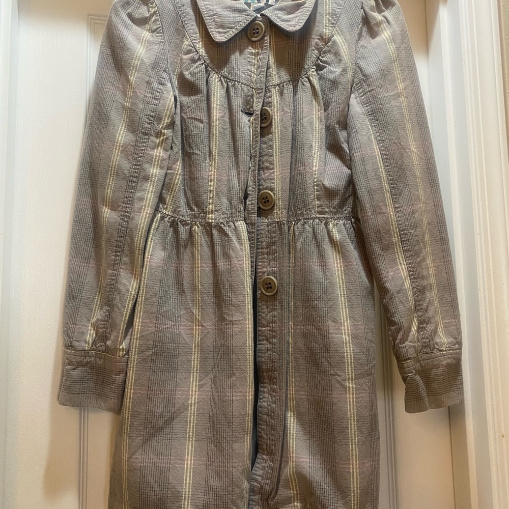 Roxy Plaid Jacket in Gray and Cream